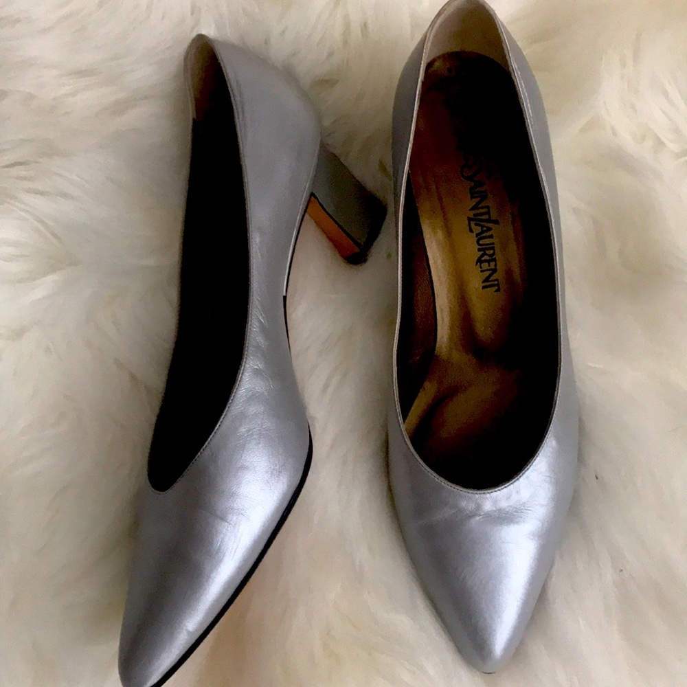 YSL silver pump